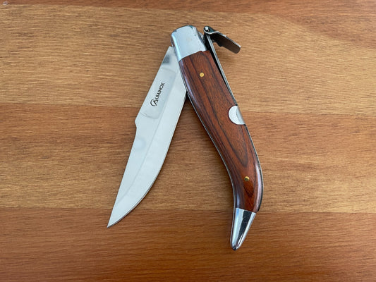3.6” Spanish Navaja Teja Albacete Pocket Knife Red Stamina Scales - USA Seller