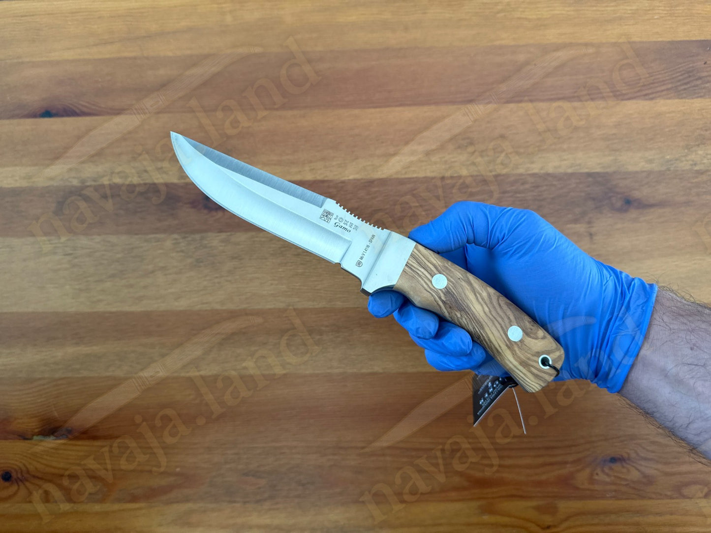 Joker Gamo Fixed Blade Hunting Knife 5.12" Mova 1.4116 Steel Olive Wood Handle