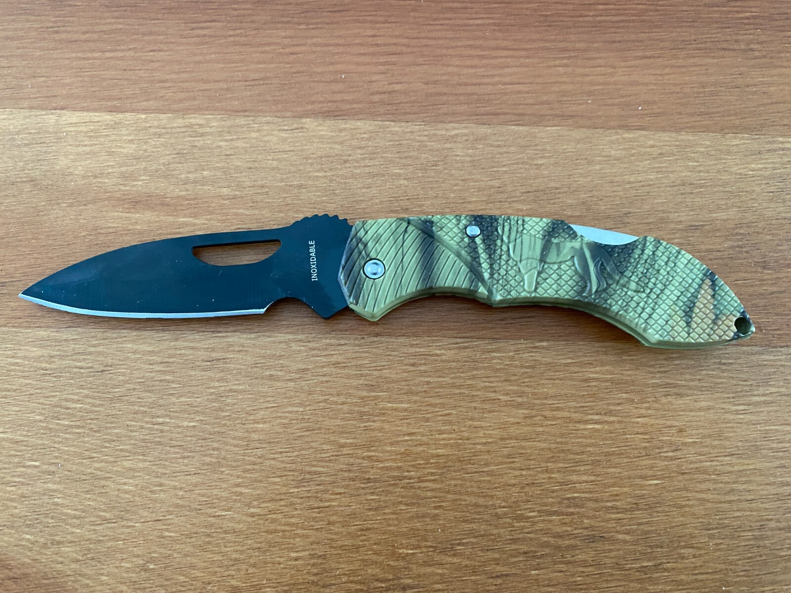 2.95" Stainless Black Blade Tactical Knife Plastic Camouflage Handle Lockback