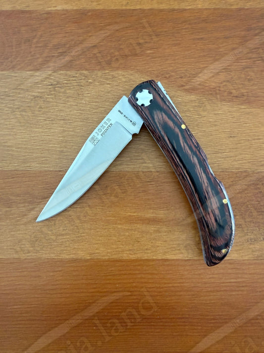 3.54” Joker Pointer Camping Folding Knife (Red Wood Handle) Handmade in Spain