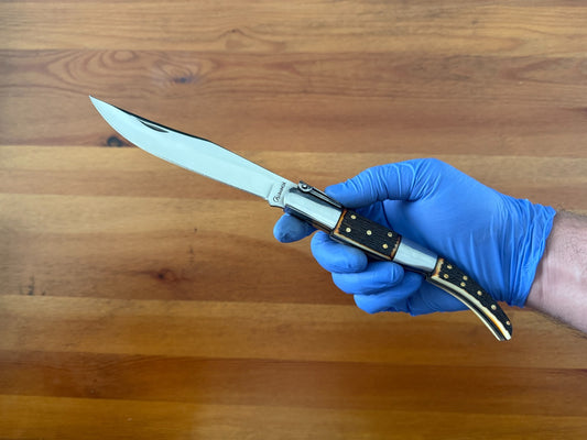 5.4" Blade Arabian Style Ratchet Navaja Folding Knife Staghorn Imitation Spanish