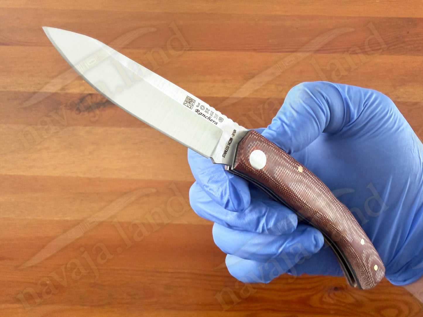 3.15” Joker Ranchera Lockback Folding Knife (Brown Micart Handle) Handmade Spain