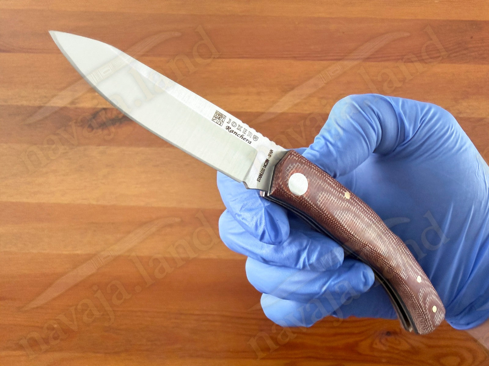 3.15” Joker Ranchera Lockback Folding Knife (Brown Micart Handle) Handmade Spain