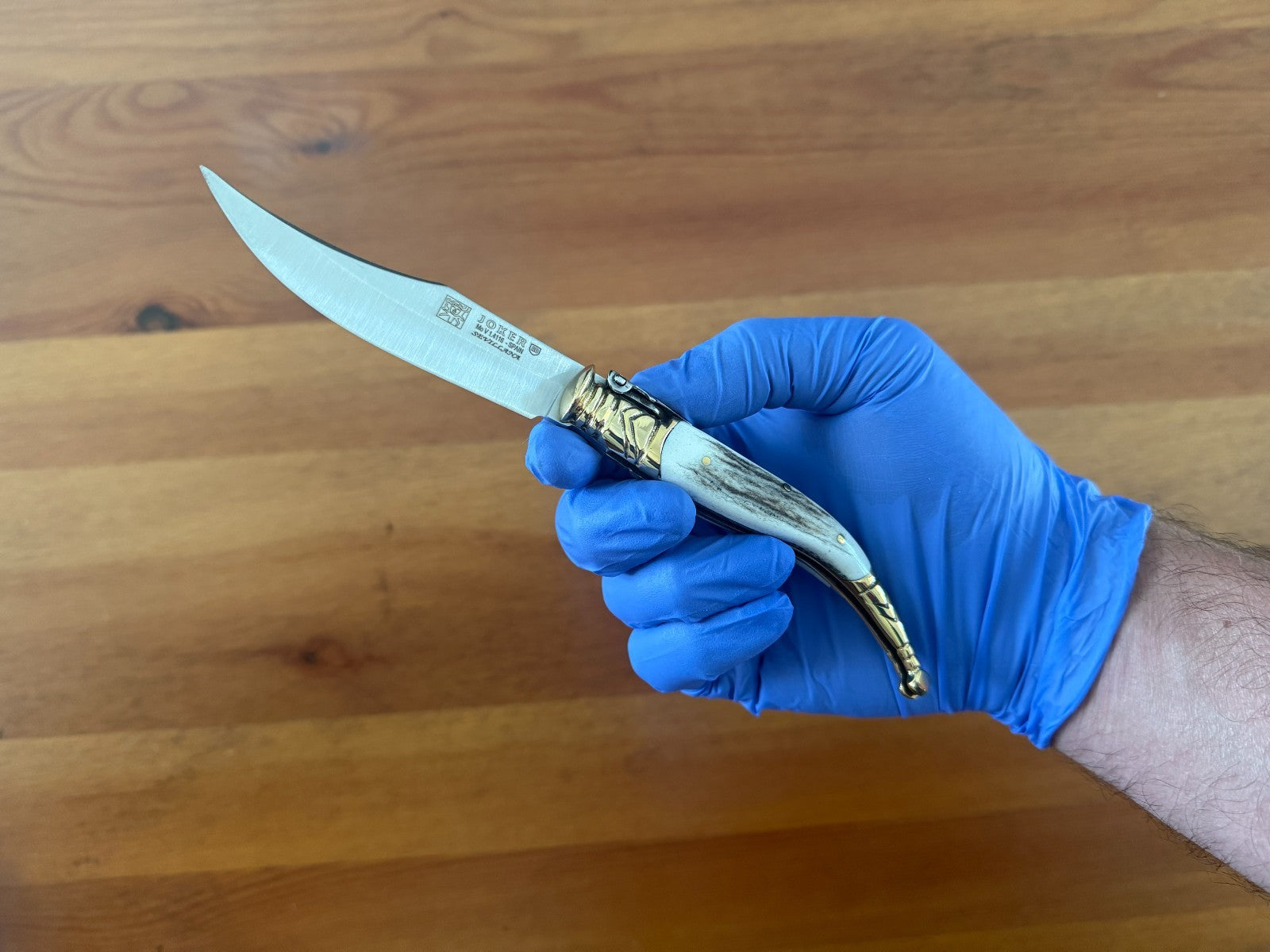 3.5” Albacete Navaja Joker Sevillana Knife Stag Horn Handle High Quality - Spain