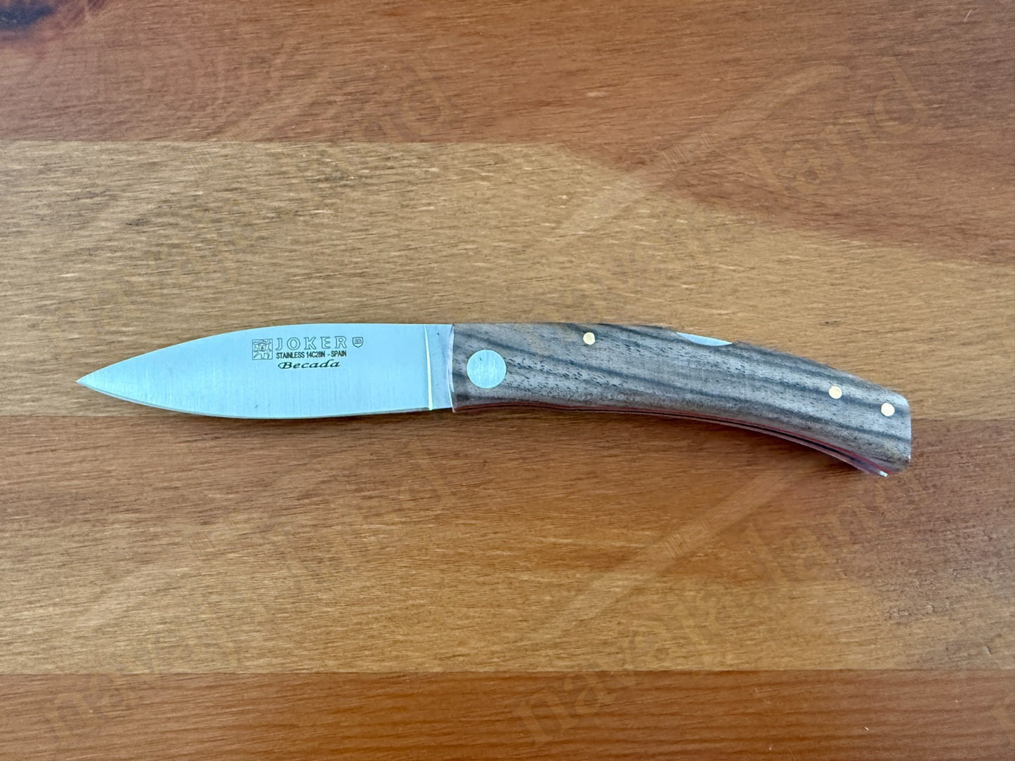 Joker BECADA Knife – 3.15” Sandvik 14C28N Blade | Walnut Handle | Red Liners