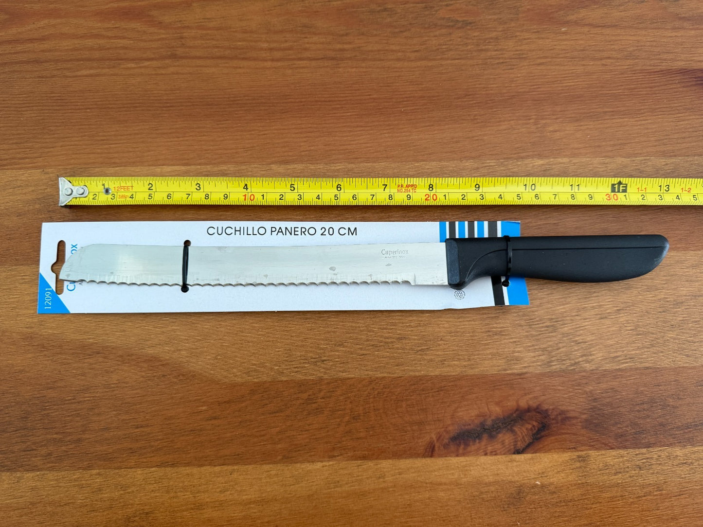 Cuperinox Bread Knife – 8" Stainless Steel Blade (From Spain) Cuchillo Panero