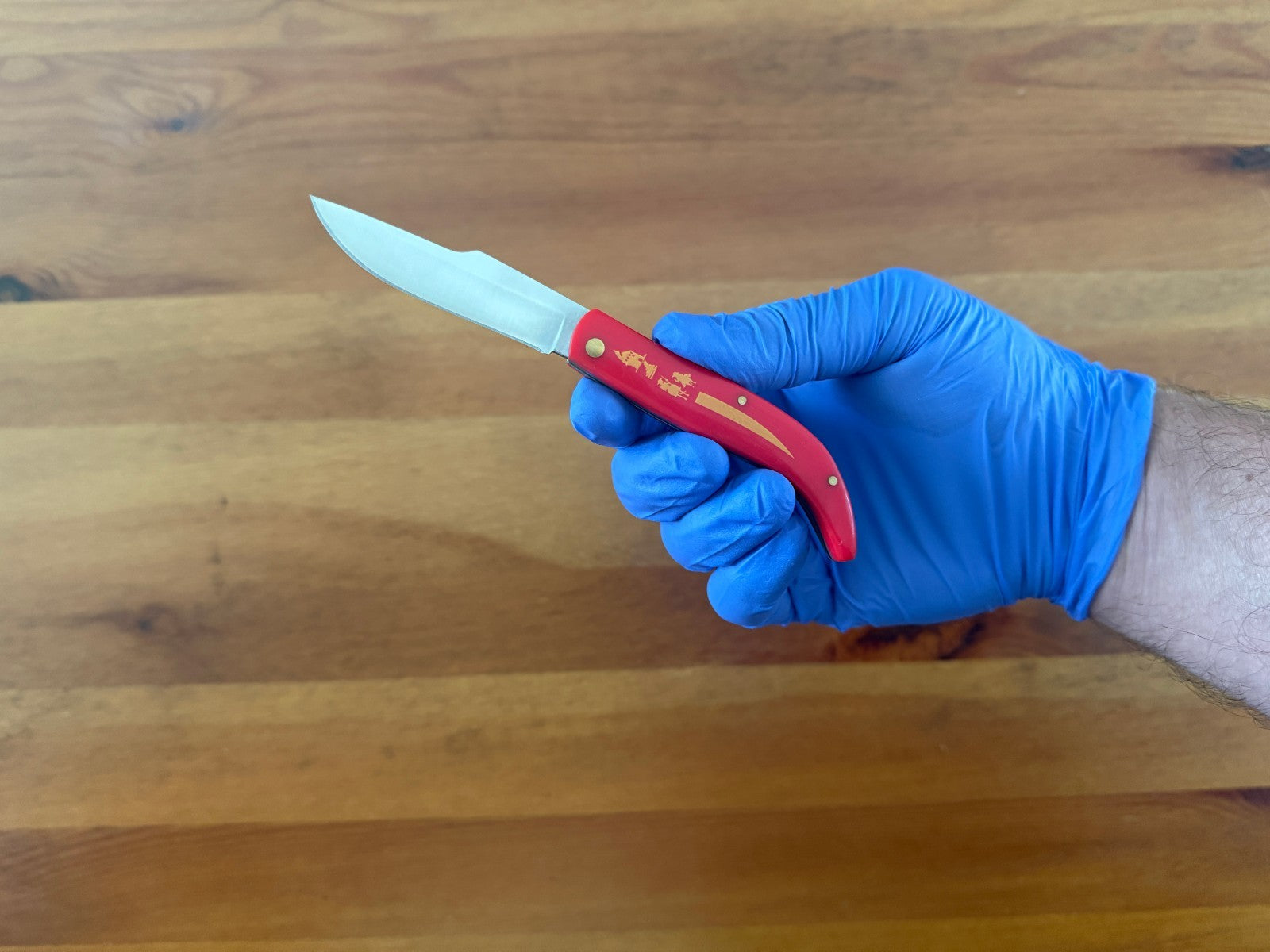 2.76" 440 Stainless Steel Blade Pocket Knife Red Plastic Handle Don Quijote