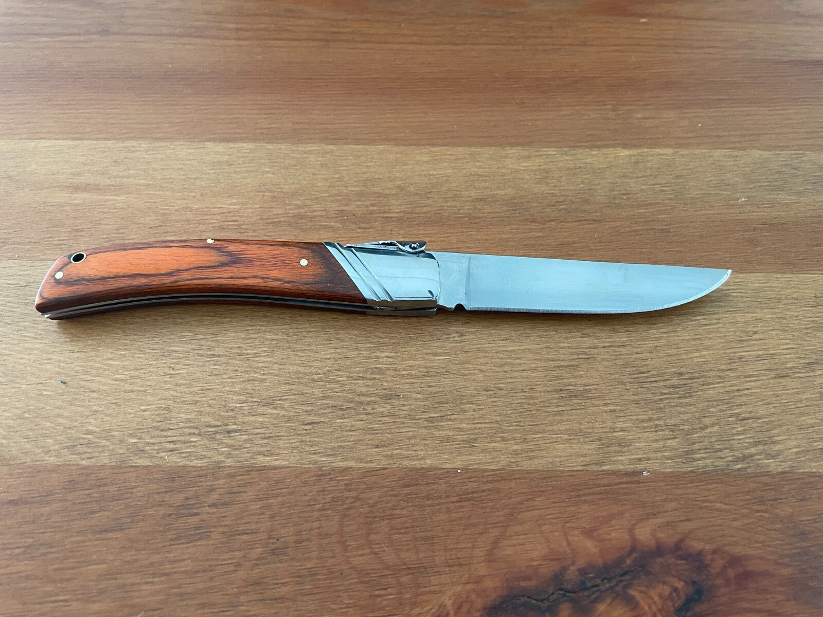 3.54" Spanish Navaja Pocket Knife Stamina Wood Scales With Ratchet & Billet Lock