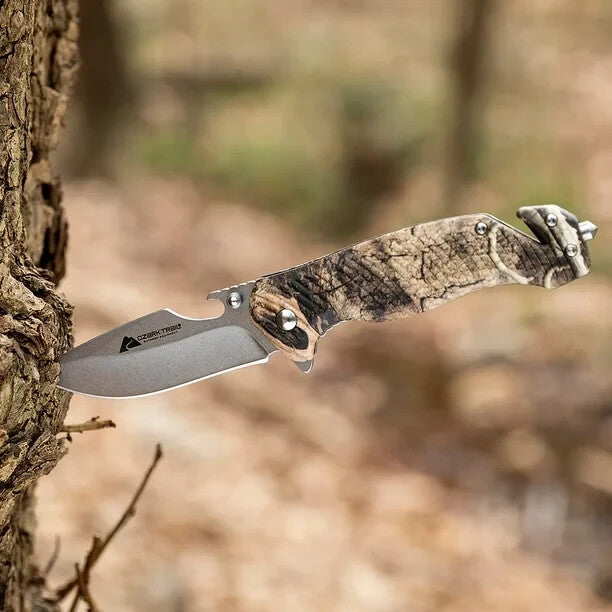 3.25 inch Blade Ozark Trail Folding Pocket Knife Camouflage Liner Lock w/ Tools