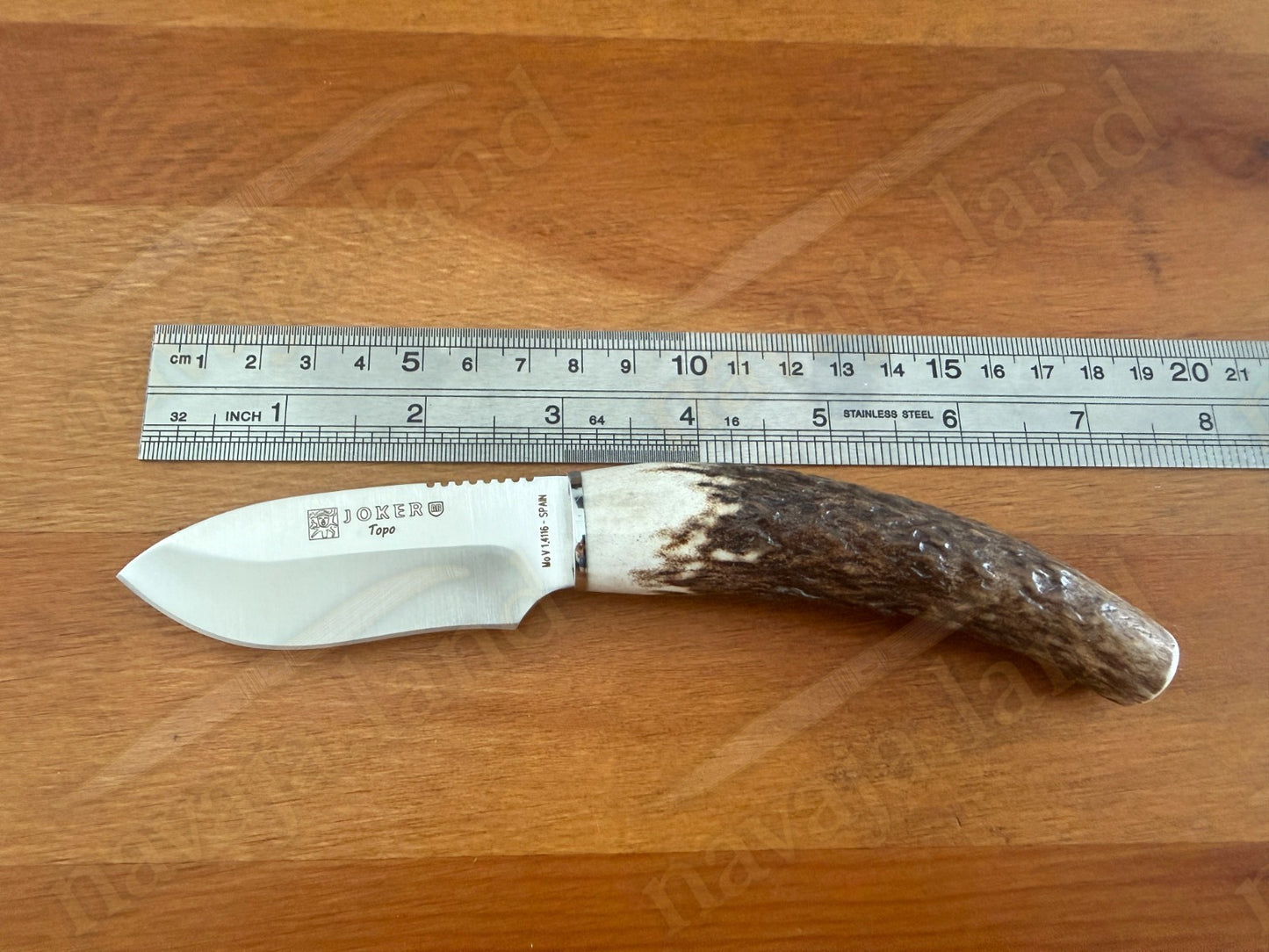 Joker Topo Hunting Knife Genuine Deer Horn Handle Leather Sheath Handmade Spain