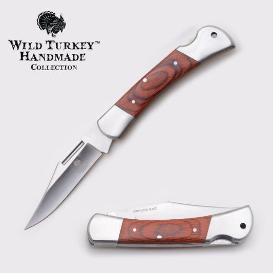 Wild Turkey Handmade Pocket Knife 5" Satin-Finished 3Cr13 Stainless Steel Blade