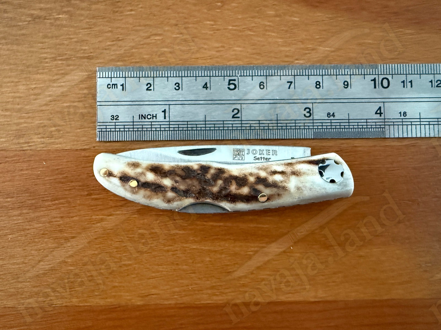 2.56” Joker Setter Bushcraft Folding Knife (Stag Horn Handle) Handmade Spain