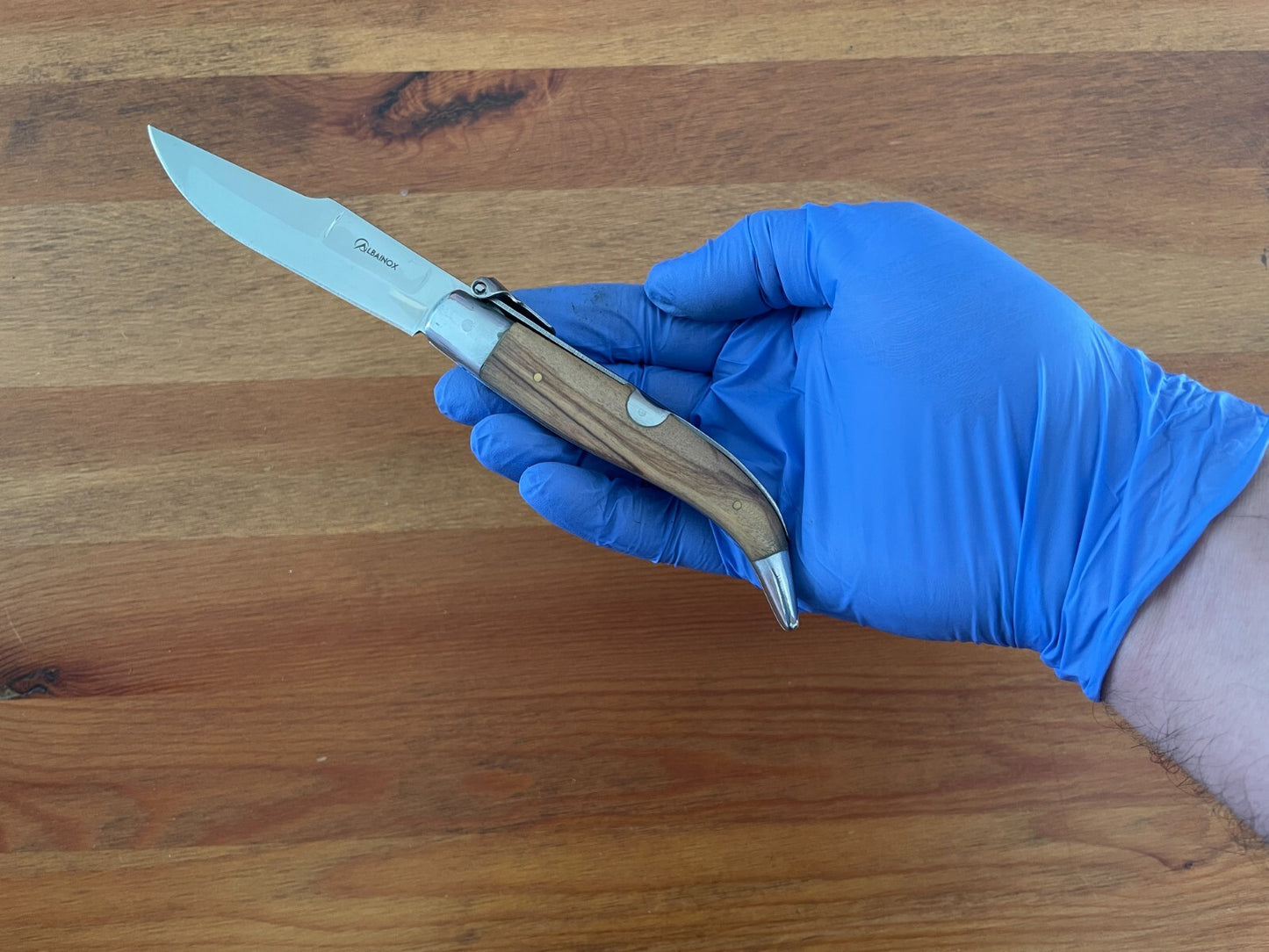 3.6" Spanish Navaja Teja Albacete Pocket Knife Olivo Wood Scales - US Seller
