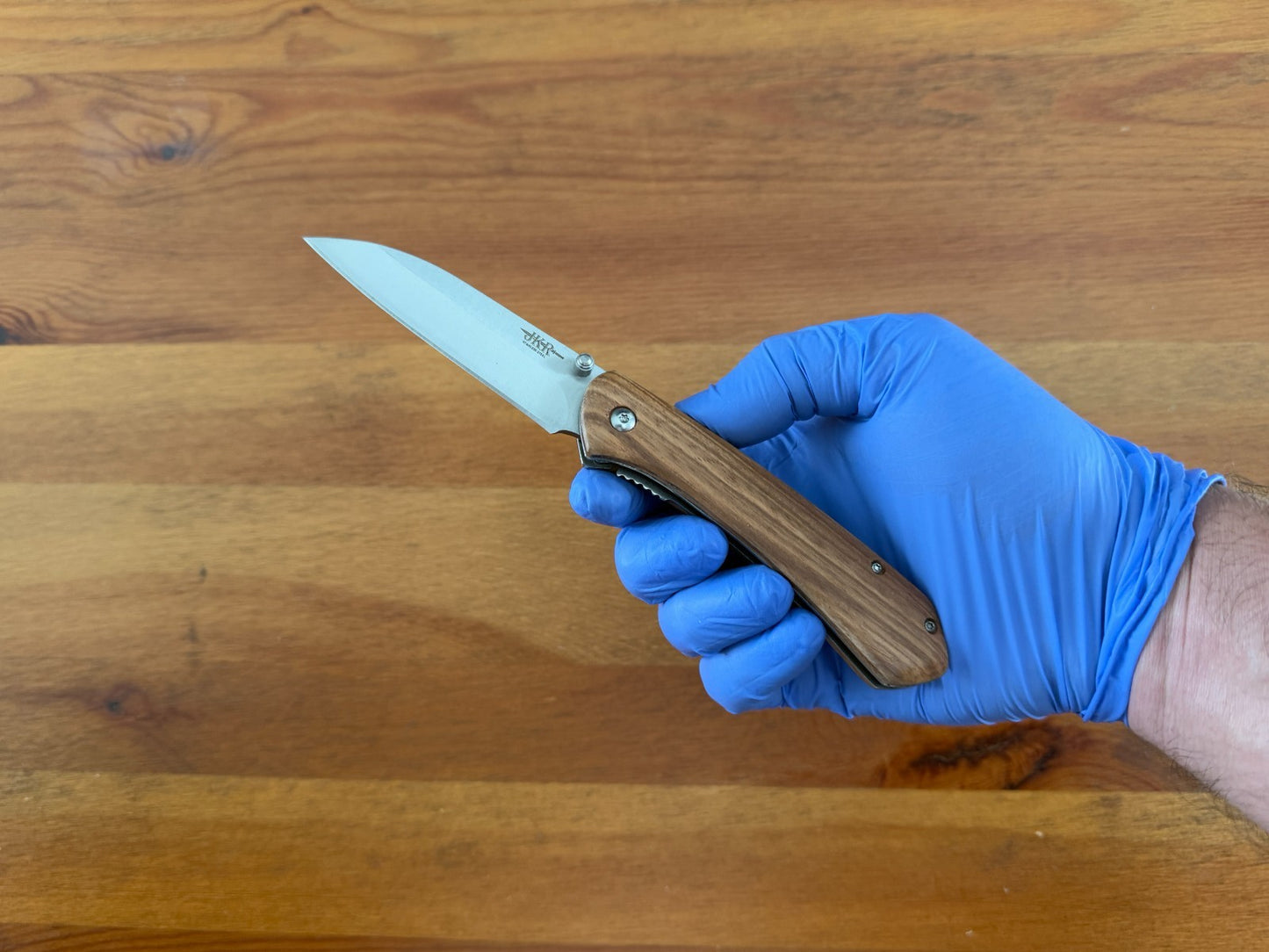 Folding Knife 8.5 cm 3.3 in Blade Zebrawood Handle Liner Lock Pocket Clip