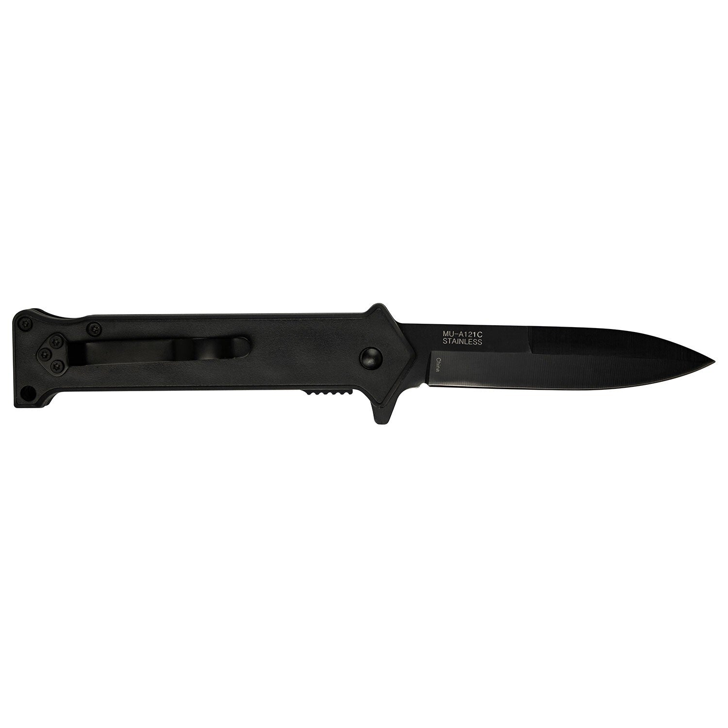 3.5" The Thin Blue Line Spring Assisted Pocket Knife Oxidized Stainless Steel