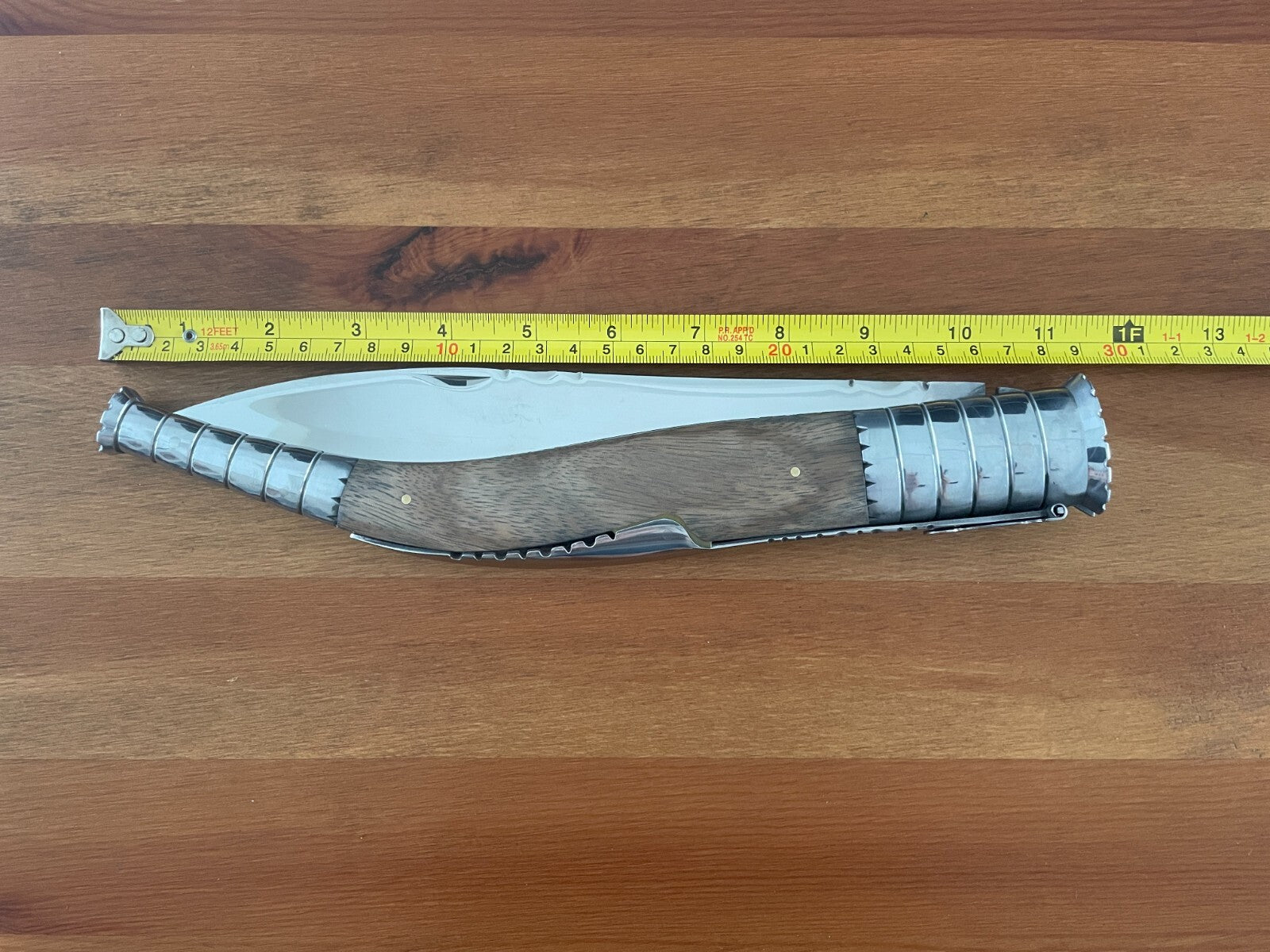 9 in. Estilete Spanish Navaja Folding Knife Zebra Wood Handle from Spain