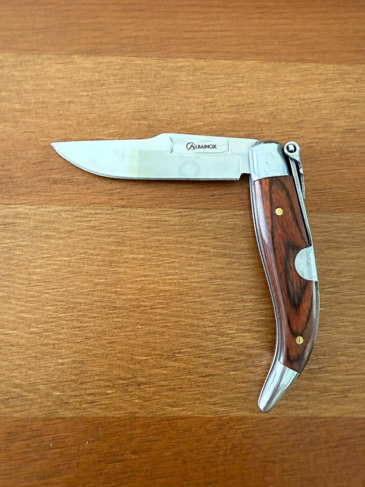 2.8" Steel Spanish Navaja Teja Albacete Folding Pocket Knife Stamina Wood Scales