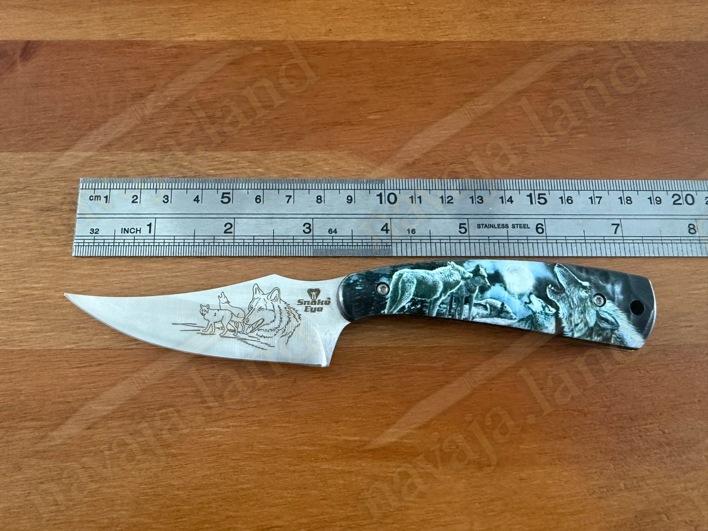 Snake Eye Tactical Fixed Blade Hunting Knife Full Tang with Sheath Wolf Pack