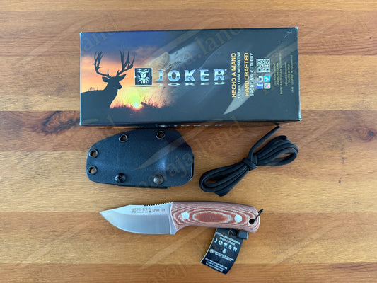 Joker Erizo TS1 3" Bohler N695 Steel Blade Fixed Knife Micarta Kydex Sheath