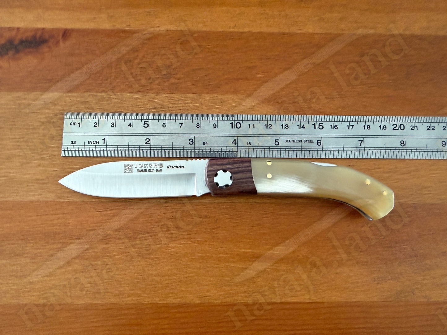 Joker Pachón Folding Knife – Bull Horn & Wood Handle - 3.1" Sandvik 12C27 Blade