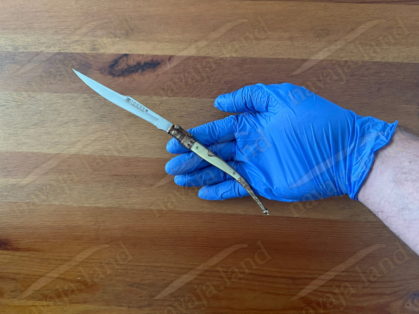 4.1” Joker Navaja Stiletto Knife Zamak Handle Handmade Slipjoint Albacete, Spain