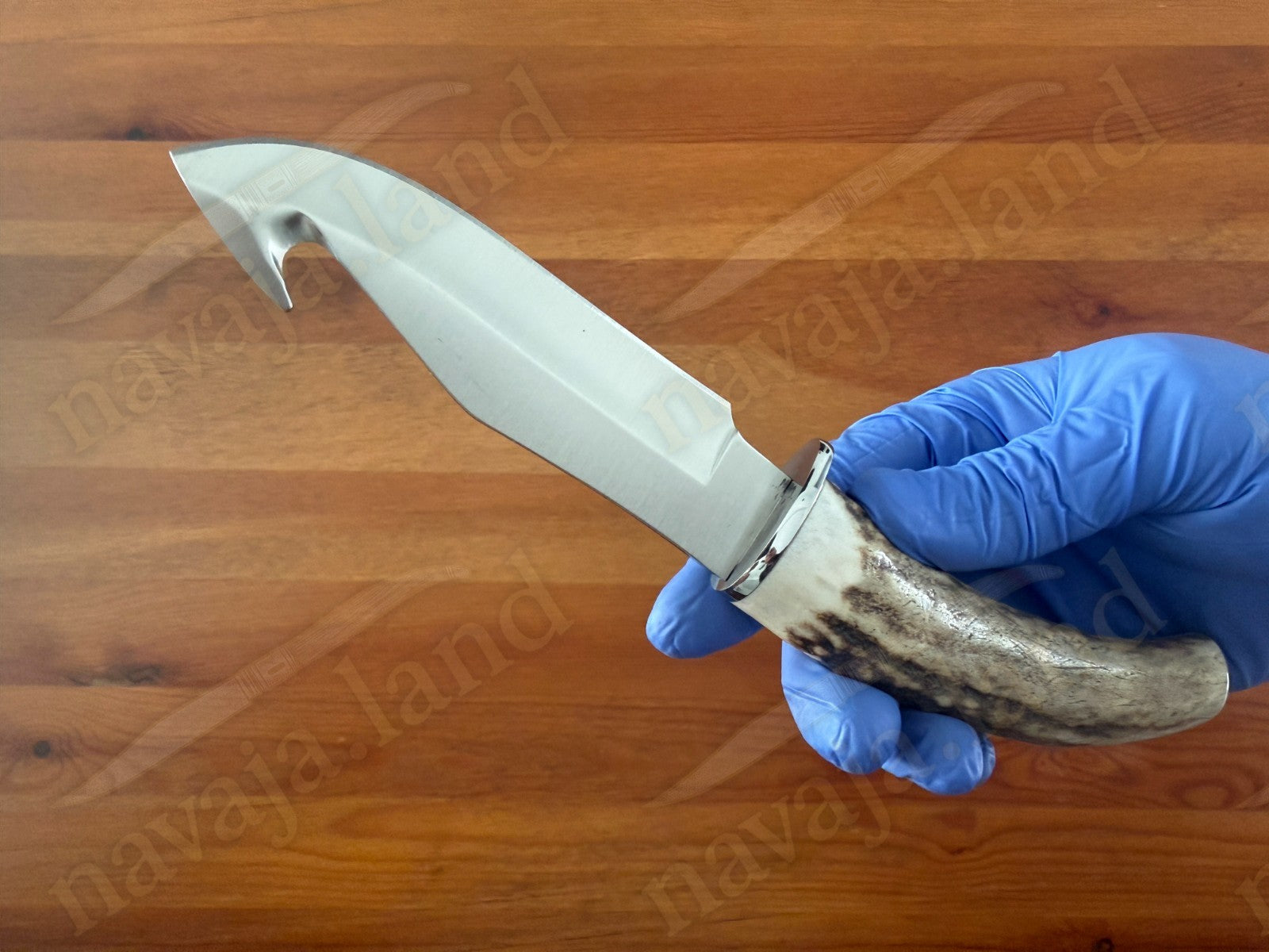Joker Huron Skinning Knife 4.3” MOVA Blade | Deer Antler Handle | Leather Sheath
