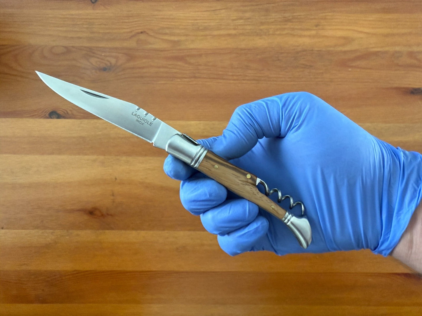 3.34” Stainless Steel Blade Navaja Laguiole Inox Pocket Knife Olive Wood Scales