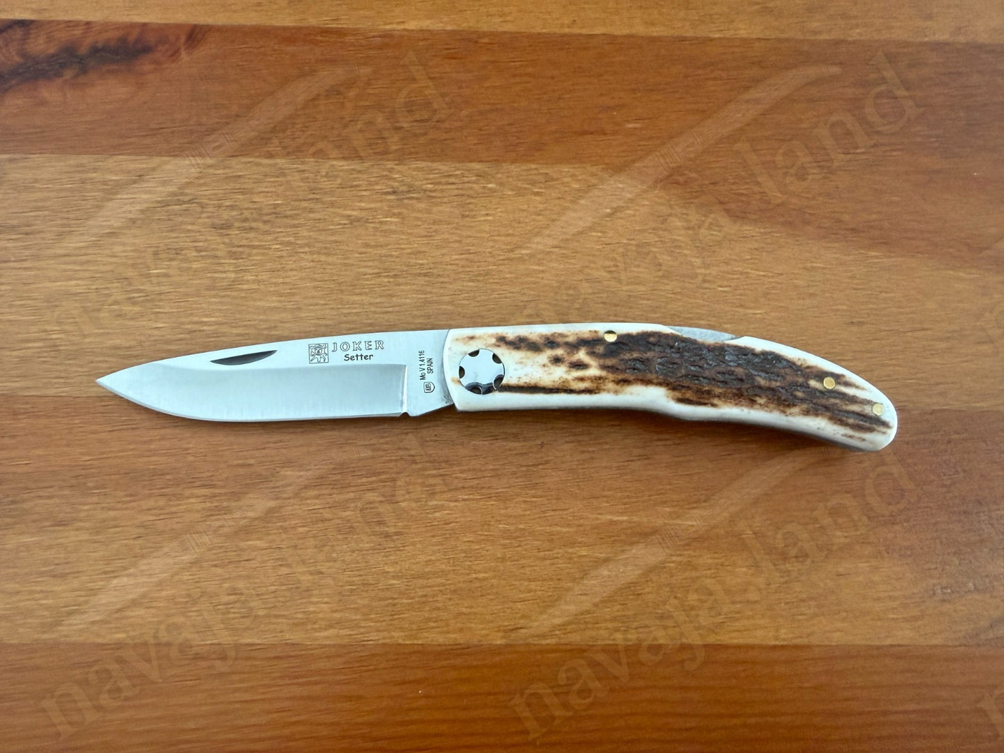 3.15” Joker Setter Bushcraft Folding Knife (Stag Horn Handle) Handmade Spain