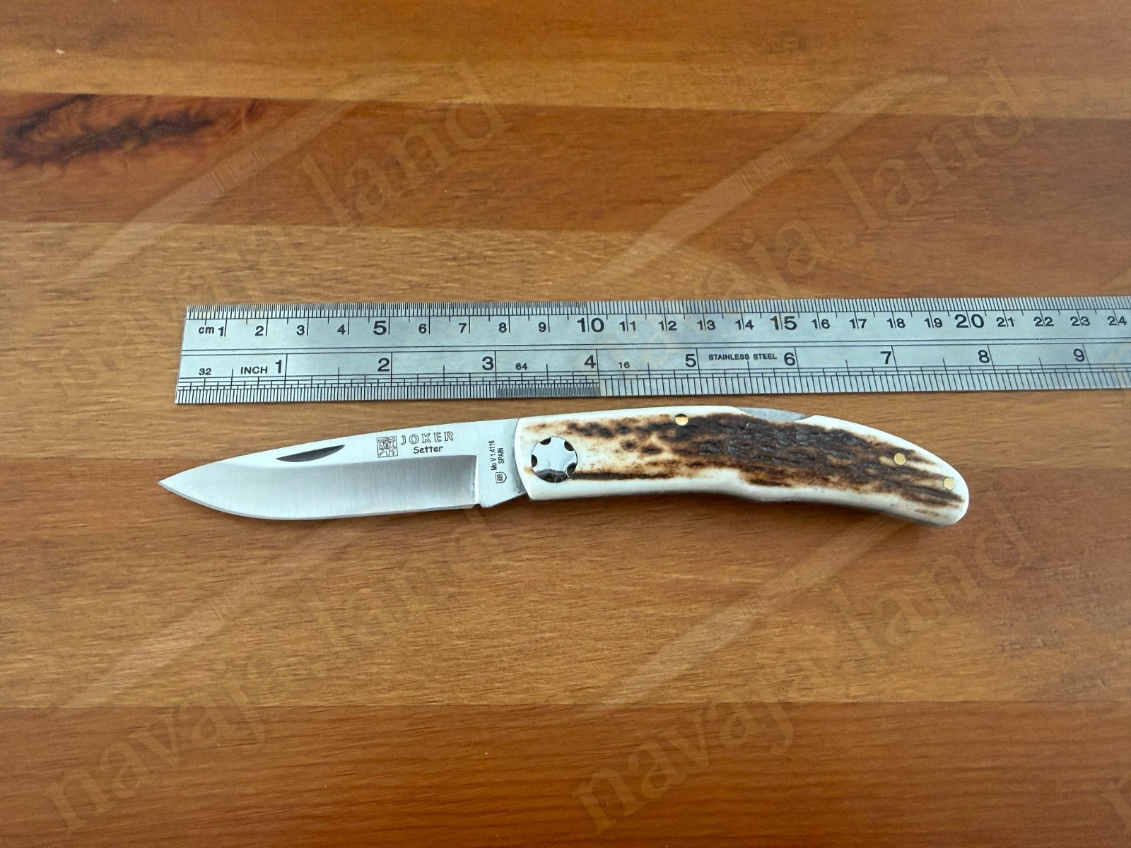 3.15” Joker Setter Bushcraft Folding Knife (Stag Horn Handle) Handmade Spain