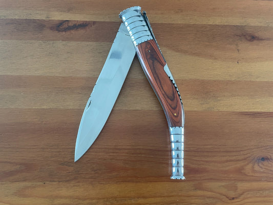 9 in. Estilete Spanish Navaja Folding Knife Red Stamina Wood Handle from Spain
