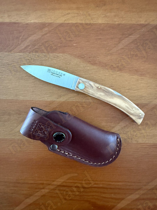Joker BECADA Knife – 3.15” Sandvik 14C28N Blade | Olive Wood | Leather Sheath