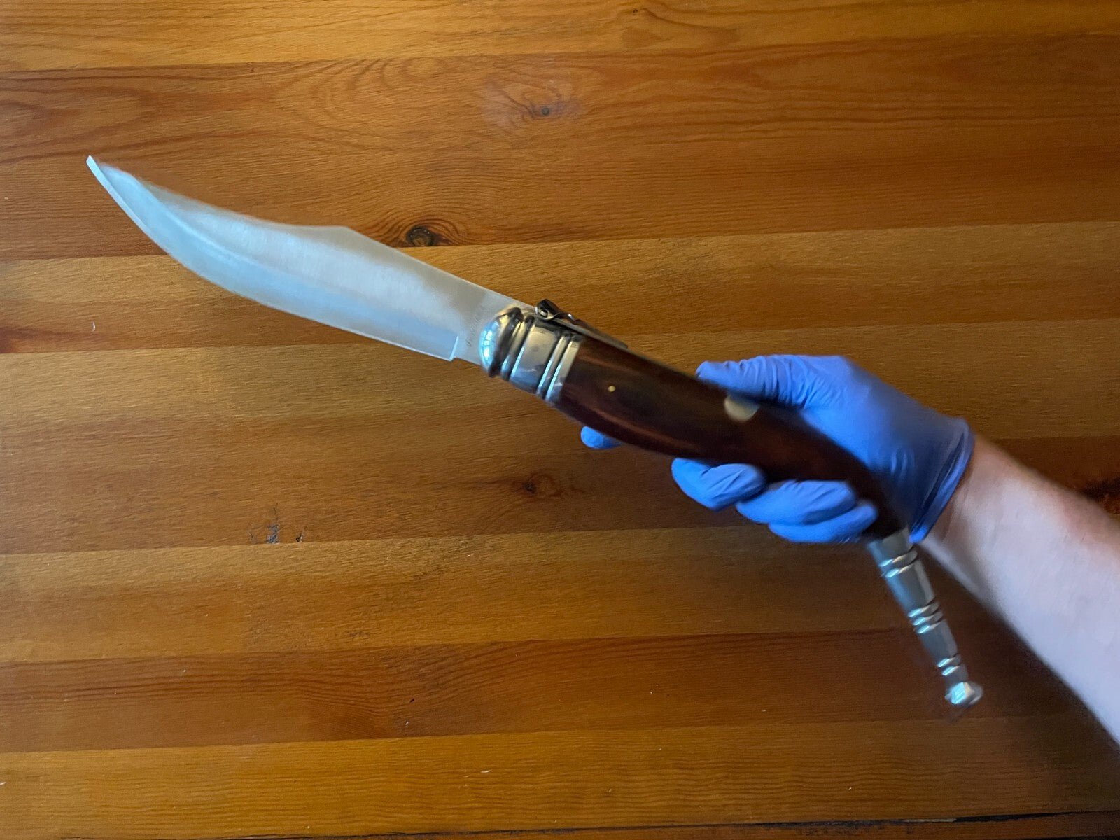 9" Giant Navaja Sevillana Folding Pocket Knife Red Wood Scales From Spain