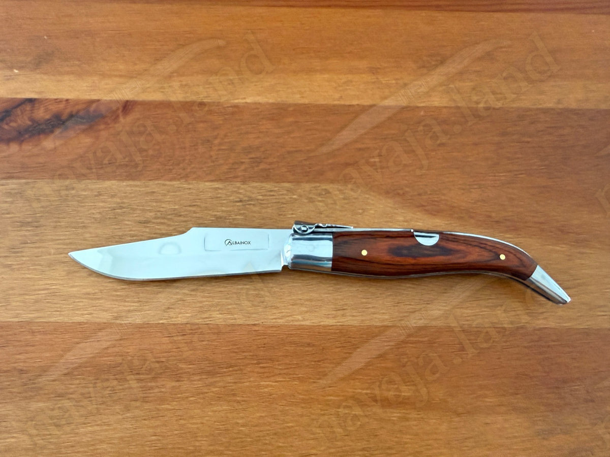 3.6” Spanish Navaja Teja Albacete Pocket Knife Red Stamina Scales with Ratchet