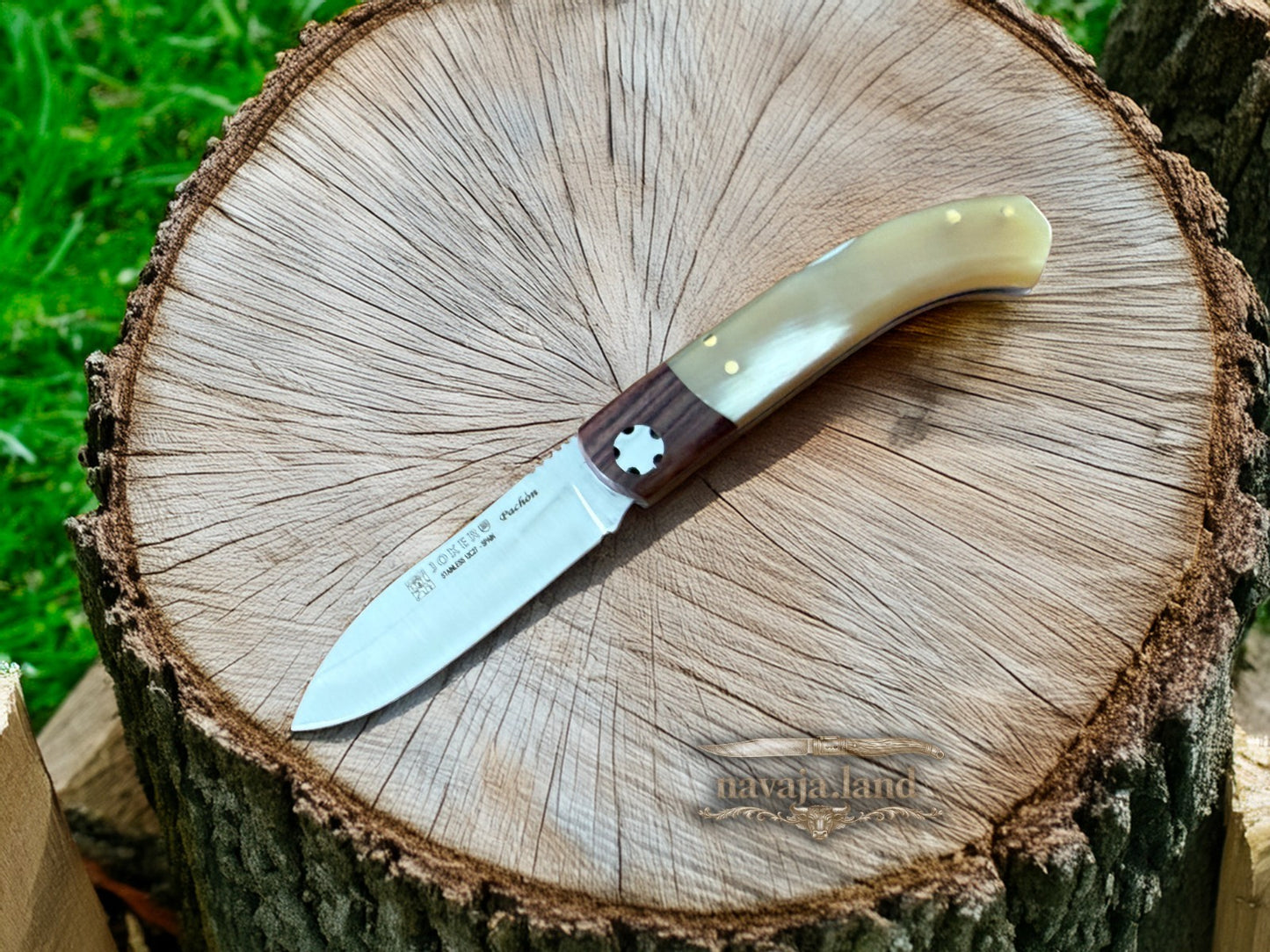 Joker Pachón Folding Knife – Bull Horn & Wood Handle - 3.1" Sandvik 12C27 Blade