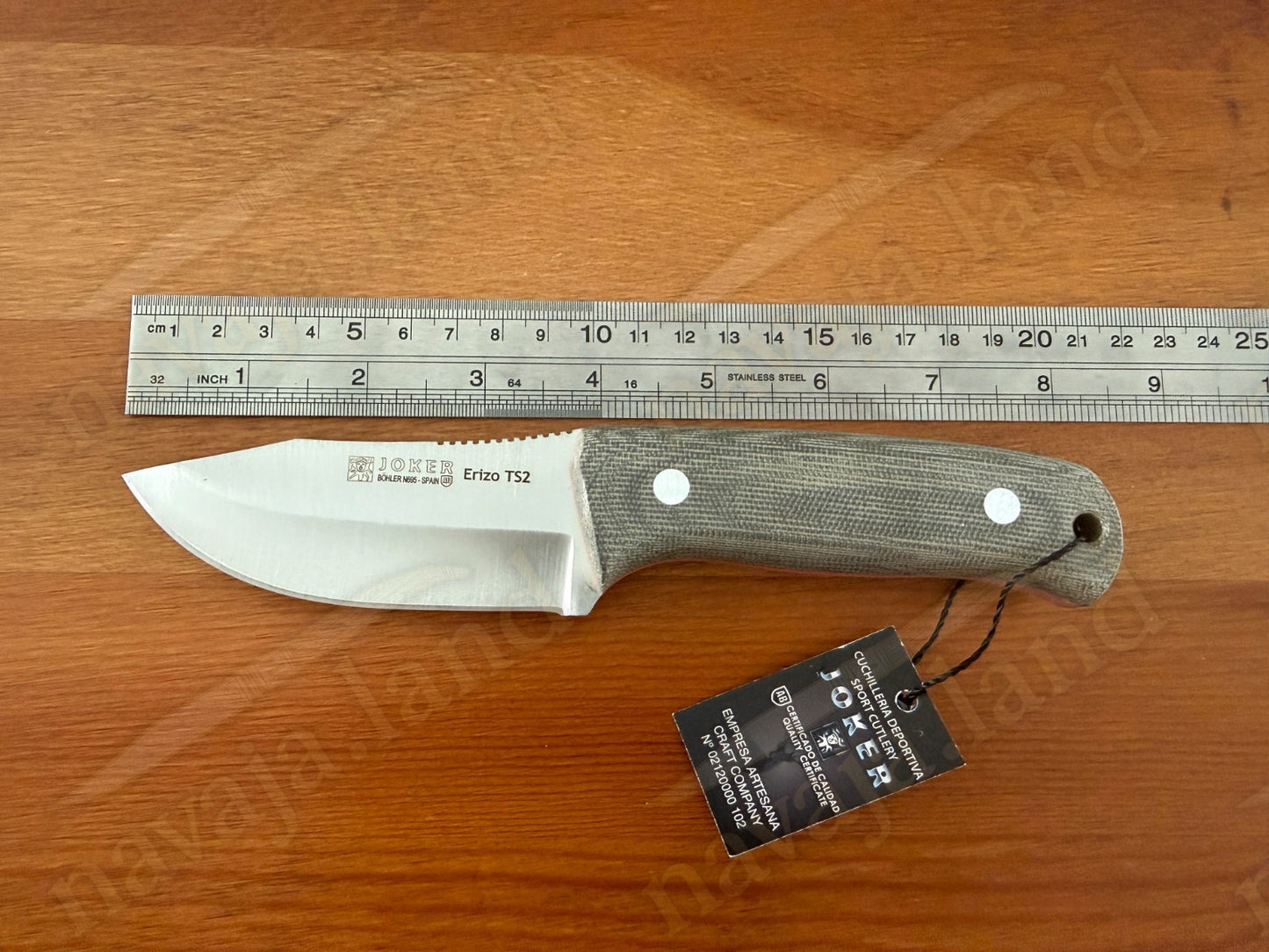Joker Erizo TS2 Survival Knife 3.7” N695 Steel Blade Kydex Sheath & Fire Starter