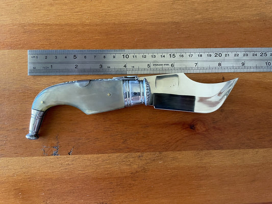 3.5" Spanish Navaja Pocket Knife Bull Horn Scales Handmade Unique - USA Seller