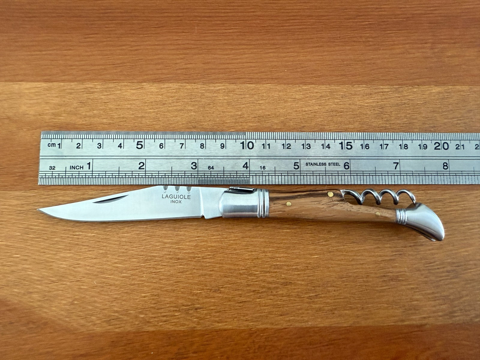 3.34” Stainless Steel Blade Navaja Laguiole Inox Pocket Knife Olive Wood Scales