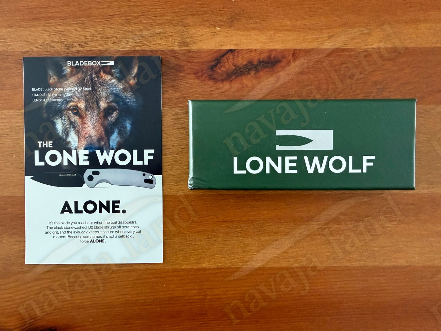 Lone Wolf Folding Pocket Knife 3” D2 Steel Blade Axis Lock Aluminum Alloy Handle