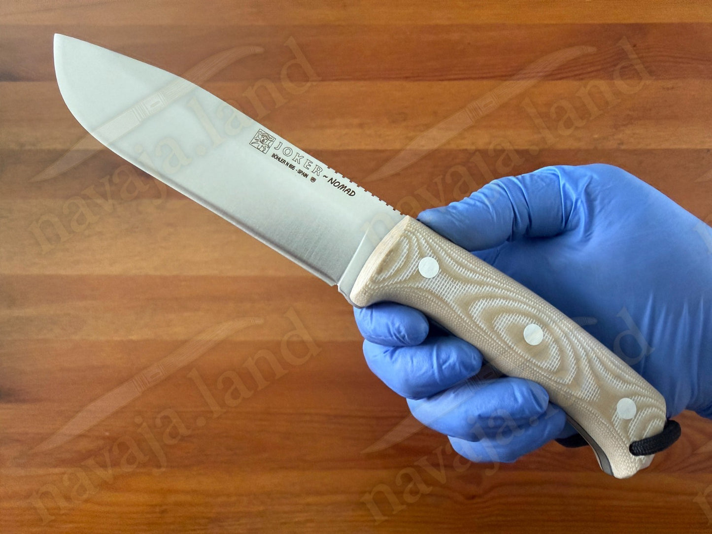 Joker Nomad Survival / Camp Knife 5.12" Böhler N695 Steel Beige Micarta Handle