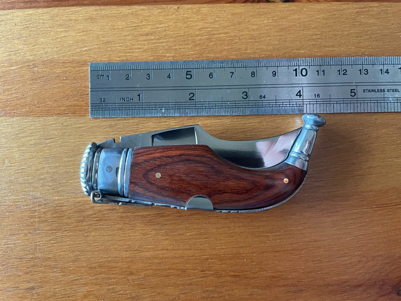 3” Steel Blade Spanish Navaja Lengua Vaca Pocket Knife Wood Handle From Spain