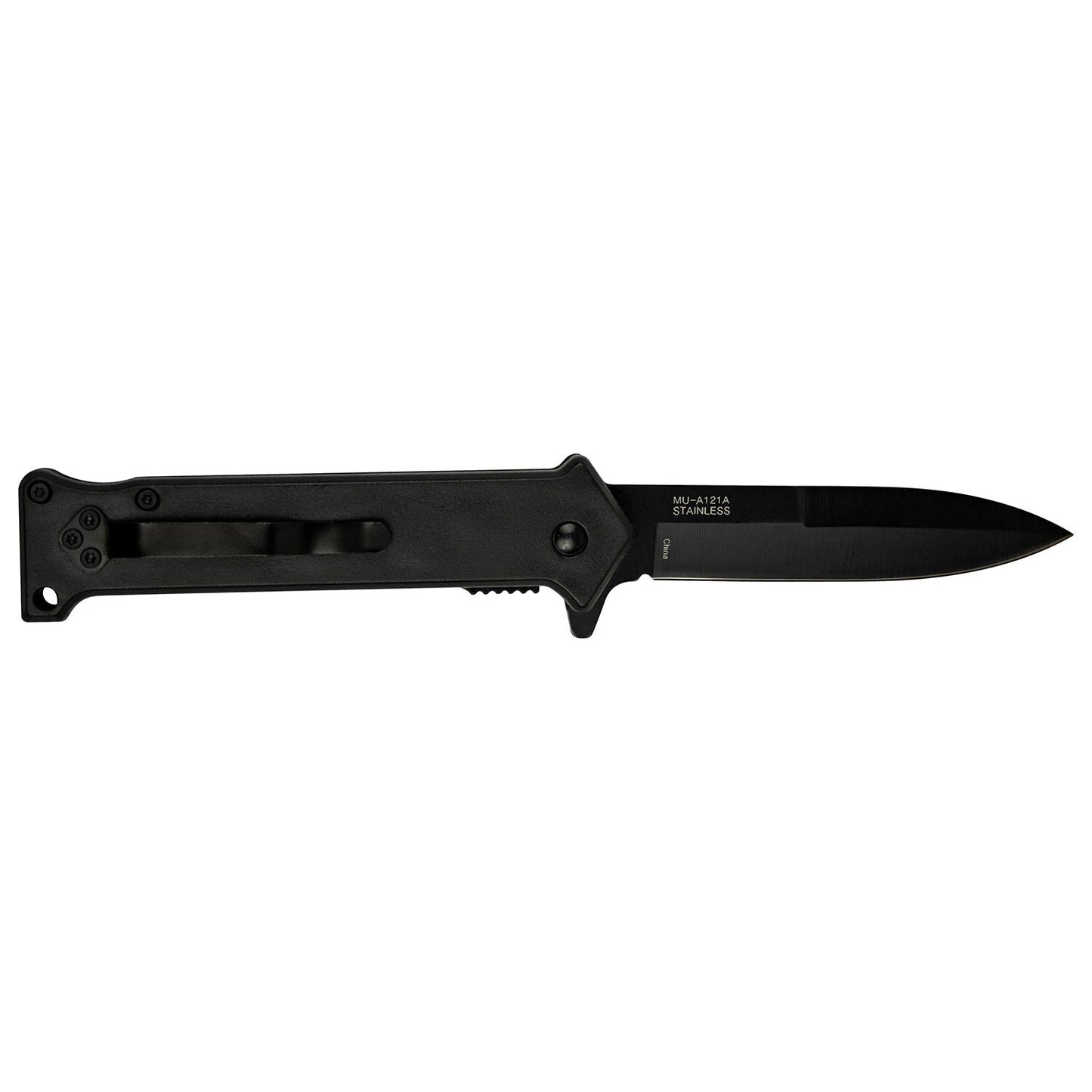 3.5" Bad Ass Embossed Spring Assisted Pocket Knife Oxidized Stainless Steel