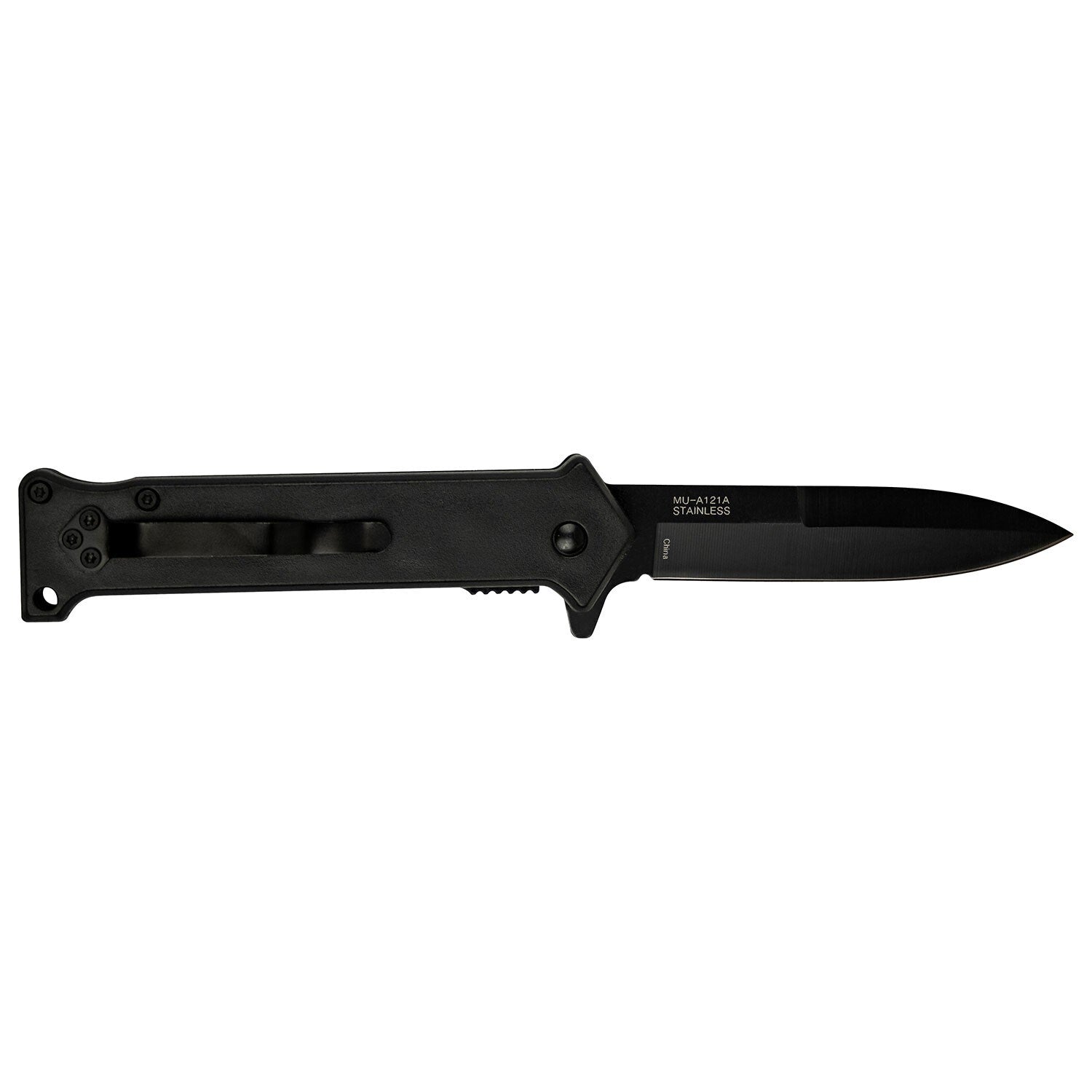 3.5" Bad Ass Embossed Spring Assisted Pocket Knife Oxidized Stainless Steel