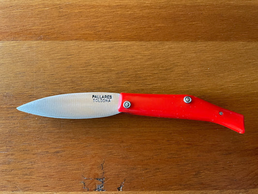 Pallares Solsona Pocket Knife Cabon Steel 2.76" / 7 cm Red from Spain New