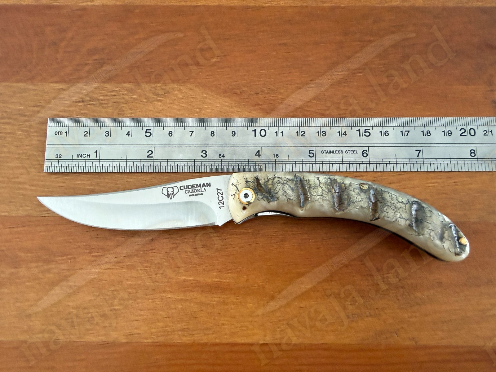 Cudeman Cazorla Folding Knife – 3.35 in Sandvik 12C27 Steel | Ram Horn Handle