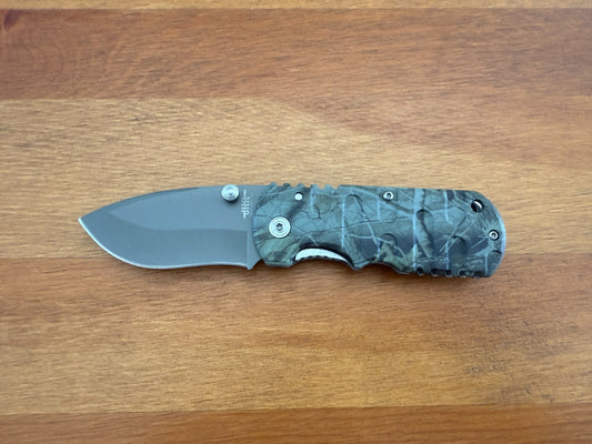 2.5" Stainless Blade Pocket Knife Aluminum Camo Handle Liner Lock From Spain