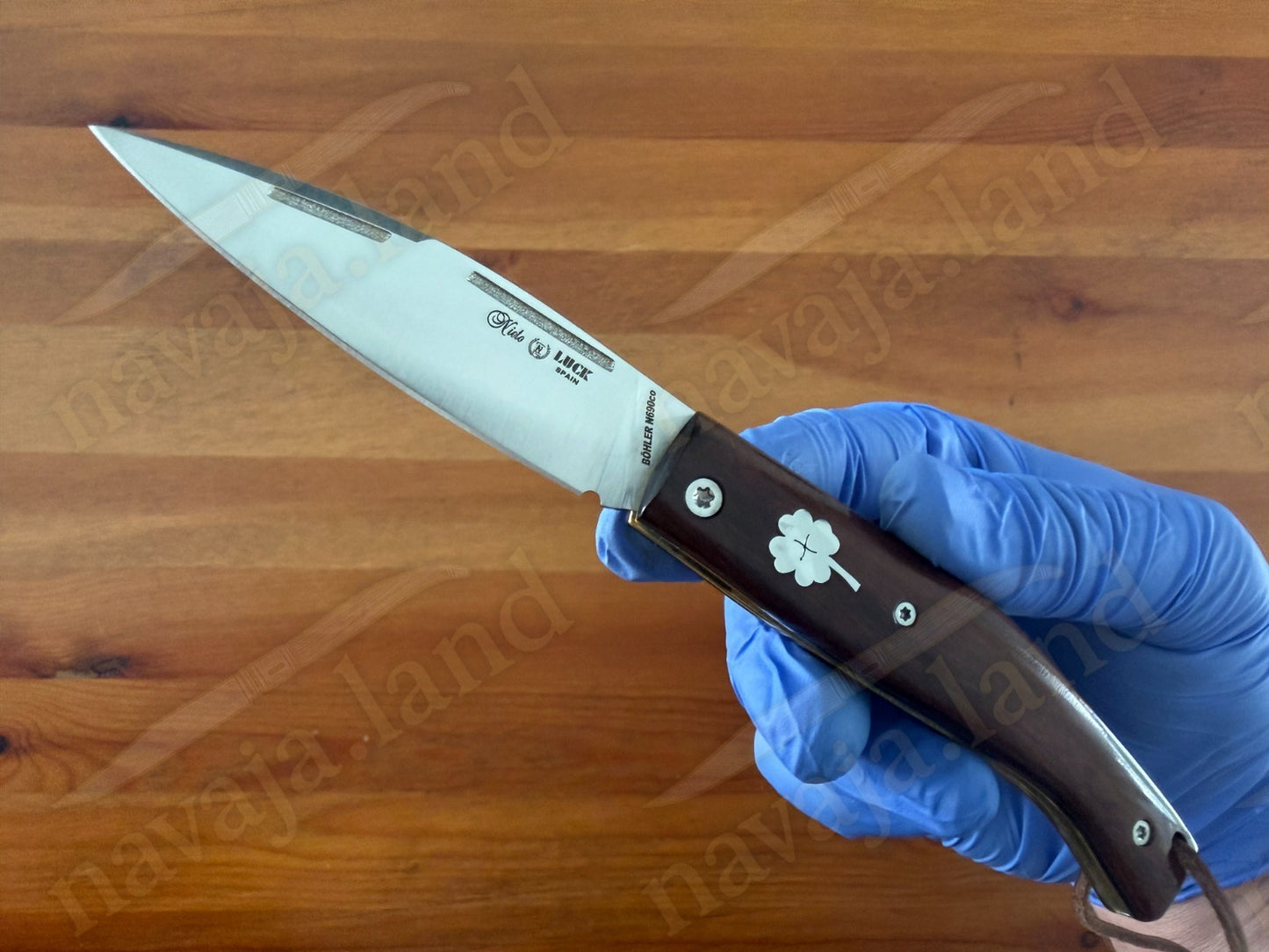 Miguel Nieto🍀LUCK Spanish Folding Knife Böhler N690Co Steel Walnut Wood Handle