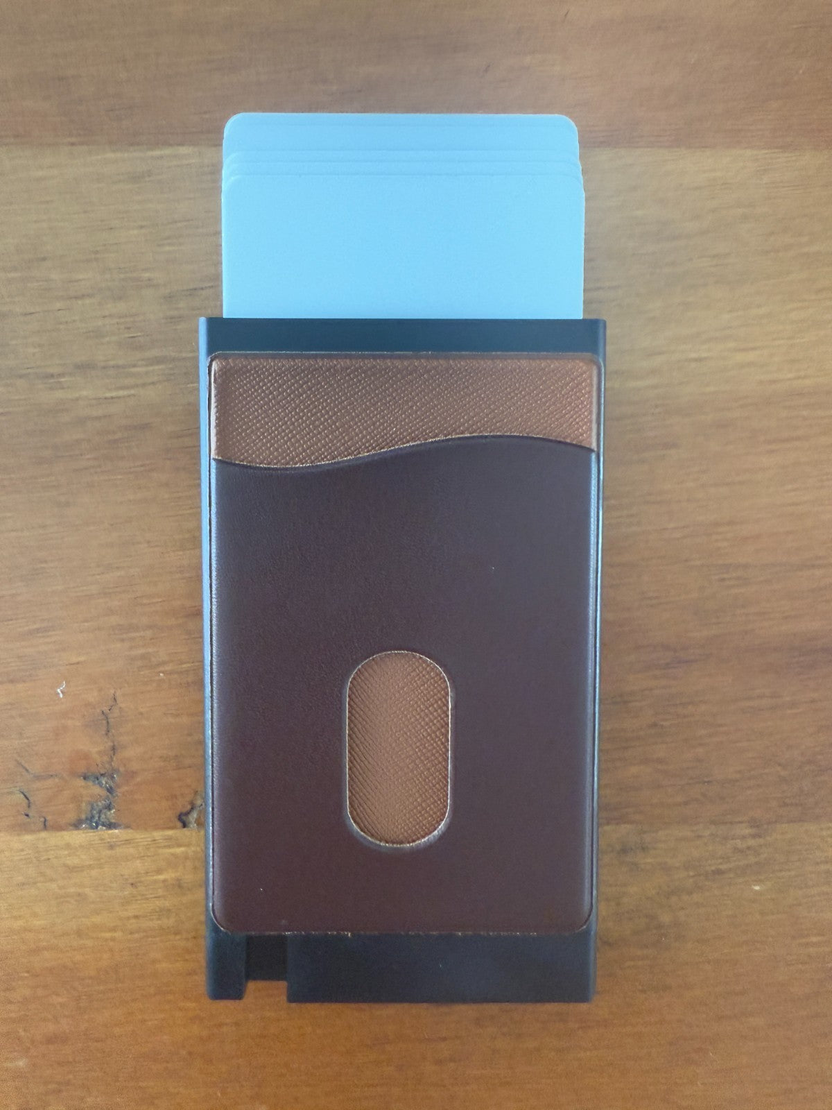 Stranger Things Pop Up Wallet Brown Leather Credit Card Holder and Cash Aluminum