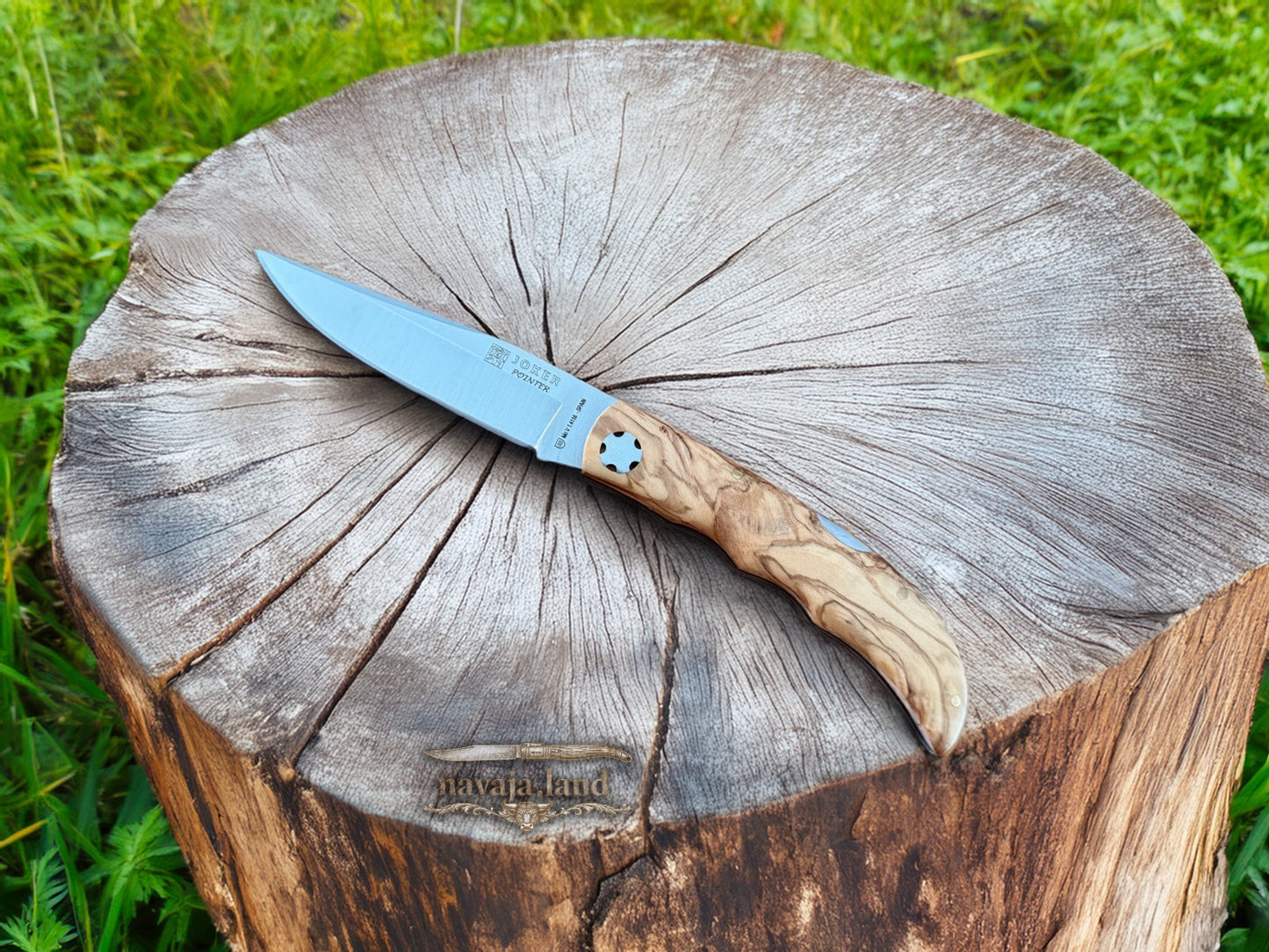 3.74” Joker Pointer Folding Pocket Knife (Olive Wood Handle) From Spain