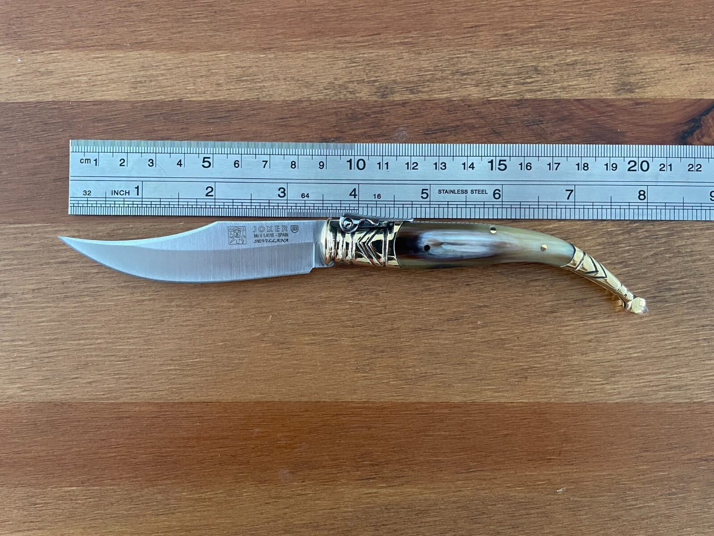 3.5” Albacete Navaja Joker Sevillana Knife Bullhorn Handle Handmade High Quality