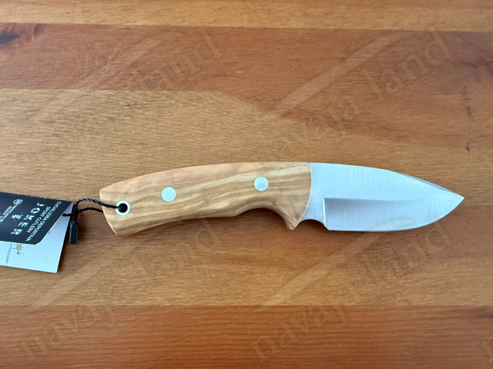 Joker Pecari Skinning Knife 3.34” MOVA Blade Olive Wood Handle Leather Sheath